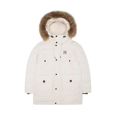 MLB NY Yankees Logo White Goose Down Short Puffer Jacket Unisex 3ADJEC826-50CRS