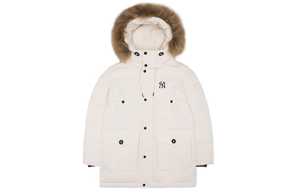 Order MLB NY Yankees Logo White Goose Down Short Puffer Jacket Unisex 3ADJEC826-50CRS