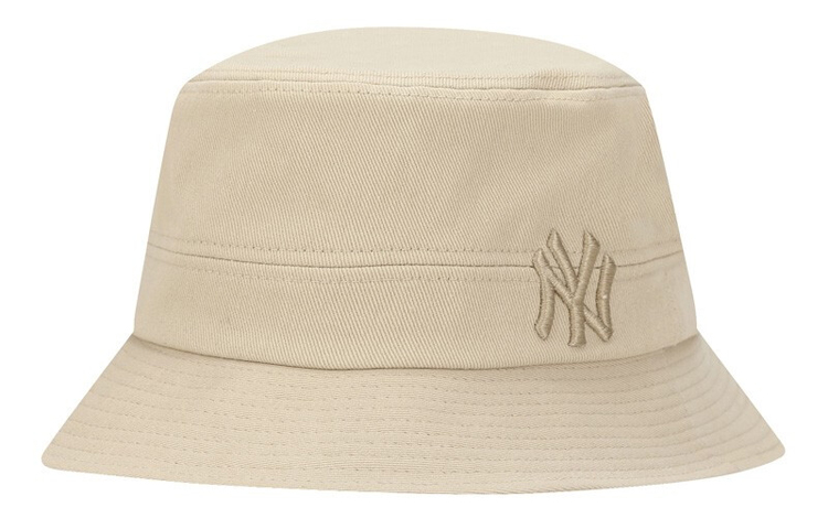 MLB NY Yankees Macaron Logo Bucket Hat Cotton Unisex Beige/Black/White/Mustard. 32CPHE911