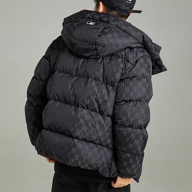 Purchase MLB 紐約洋基隊連帽羽絨短外套 黑色 男女款短版保暖外套 3ADJM0426-50BKS