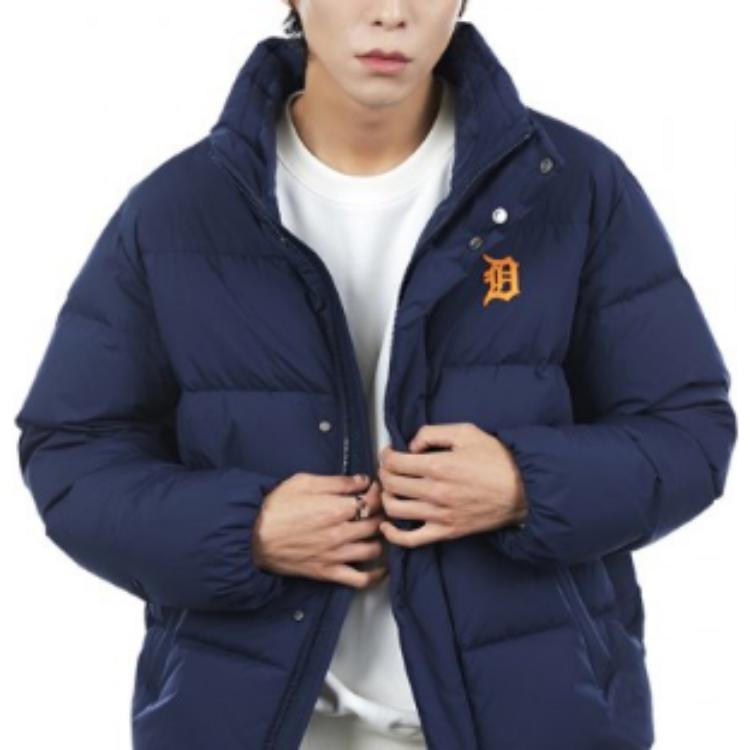 MLB NY Yankees Navy Windproof Puffer Jacket Unisex Warm Long Sleeve High Collar 3ADJB0526-46NYD 圖 3