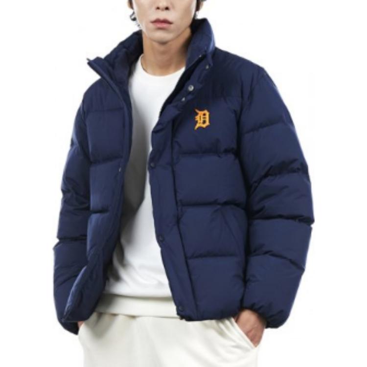 MLB NY Yankees Navy Windproof Puffer Jacket Unisex Warm Long Sleeve High Collar 3ADJB0526-46NYD 圖 4