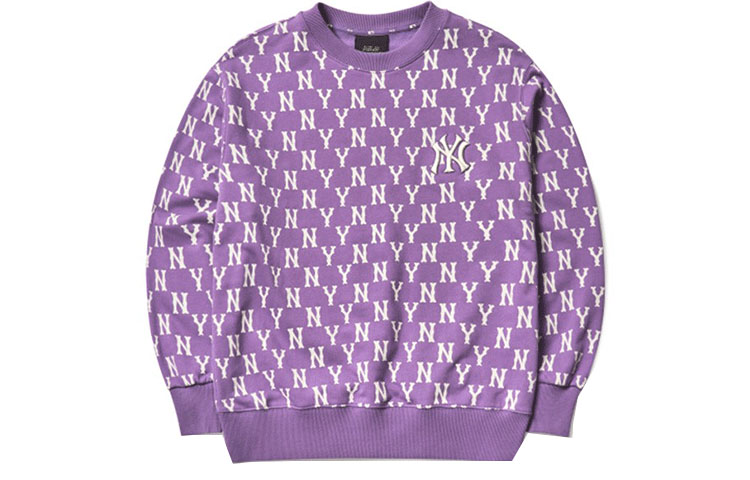 MLB NY Yankees Oversized Lavender Sweatshirt with Logo & Letter Print Unisex 3AMTM0614-50LDD