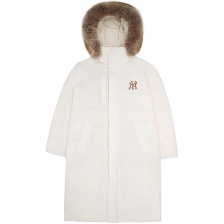 MLB NYC Yankees Cream Long Puffer Jacket Hoodie Unisex. 3adjec626-50crs