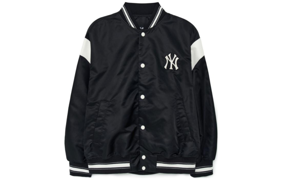 MLB Nylon Varsity New York Yankees Baseball Collar Jacket Unisex Black 3AJPV0331-50BKS