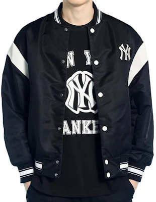 MLB Nylon Varsity New York Yankees Baseball Collar Jacket Unisex Black 3AJPV0331-50BKS Shop MLB Nylon Varsity New York Yankees Baseball Collar Jacket Unisex Black 3AJPV0331-50BKS