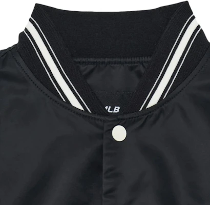 MLB Nylon Varsity New York Yankees Baseball Collar Jacket Unisex Black 3AJPV0331-50BKS Sizing MLB Nylon Varsity New York Yankees Baseball Collar Jacket Unisex Black 3AJPV0331-50BKS