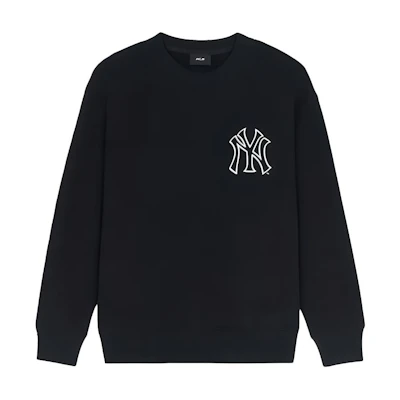 MLB Overfit Mega Logo Crewneck Pullover Sweatshirt Unisex Black 3AMTB0744-50BKS