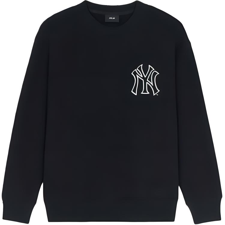 MLB Overfit Mega Logo Crewneck Pullover Sweatshirt Unisex Black 3AMTB0744-50BKS 圖 2