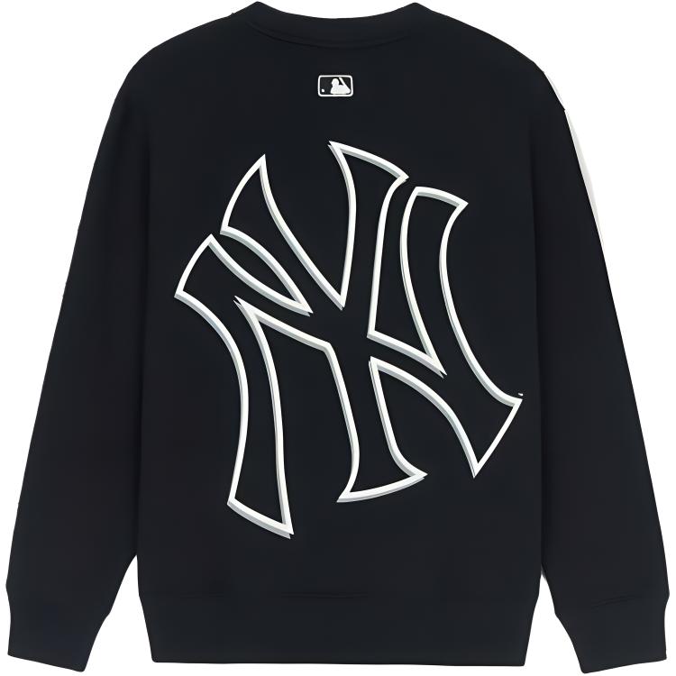 MLB Overfit Mega Logo Crewneck Pullover Sweatshirt Unisex Black 3AMTB0744-50BKS 圖 3