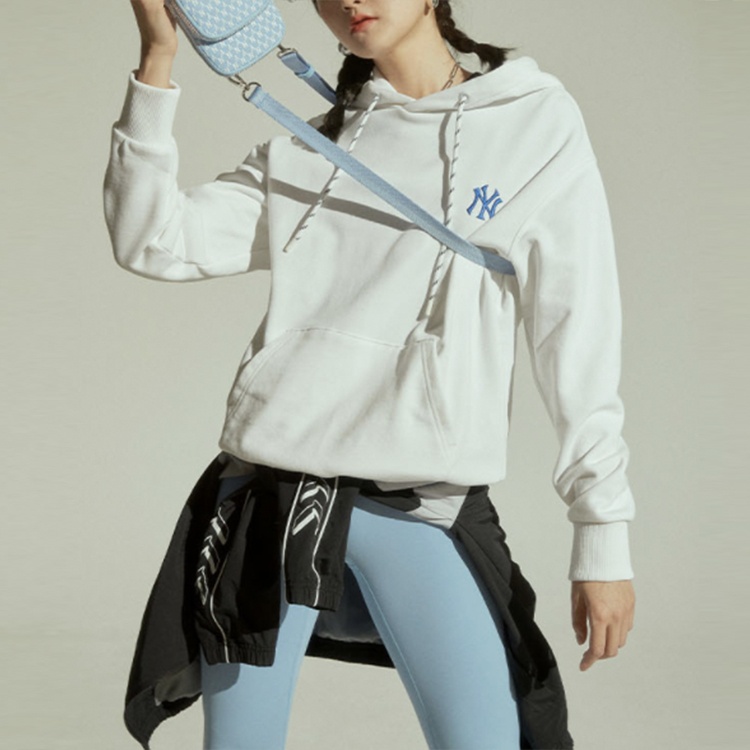 MLB Oversized Logo Embroidered Hoodie Unisex White 31HD08111-50W 圖 4