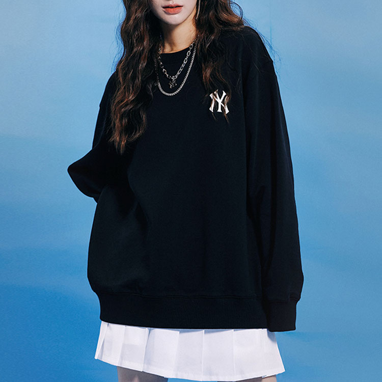 MLB Paisley Logo Crewneck Sweatshirt Unisex Black 3AMT53014-50BKS 圖 4