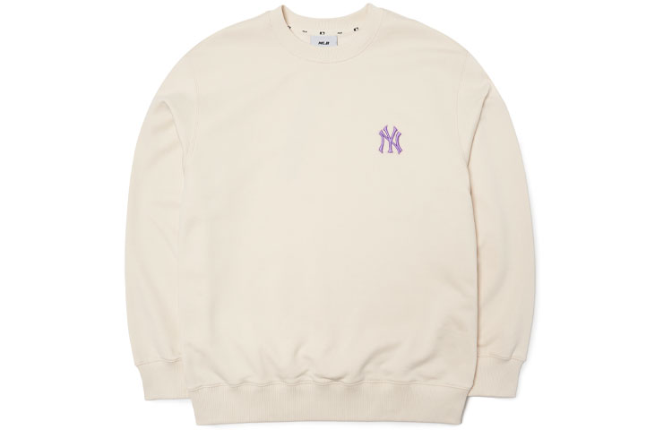 Lookbook MLB 佩斯利宽松版型中性奶白色套头衫 3AMT53014-50CRS