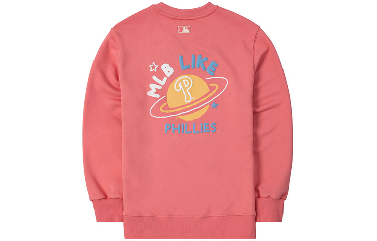 MLB Philadelphia Phillies Letter Print Pink Retro Crewneck Sweatshirt Unisex 3AMTL0114-10COS