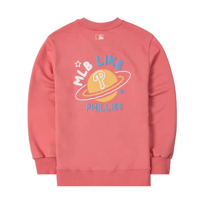 MLB Philadelphia Phillies Letter Print Pink Retro Crewneck Sweatshirt Unisex 3AMTL0114-10COS