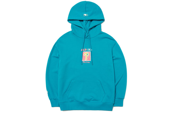 MLB Philadelphia Phillies Letter Print Pullover Hoodie Unisex Blue 3AHDL0314-10MTS