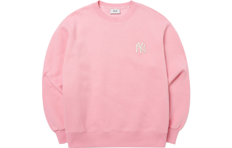 MLB Pink Fleece Letter Print Unisex Sweatshirt - Stylish and Cozy 3AMTE5116-50PKS