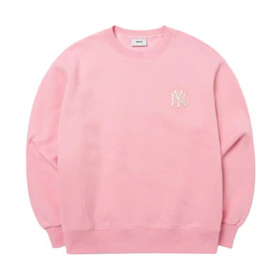 MLB Pink Fleece Letter Print Unisex Sweatshirt - Stylish and Cozy 3AMTE5116-50PKS