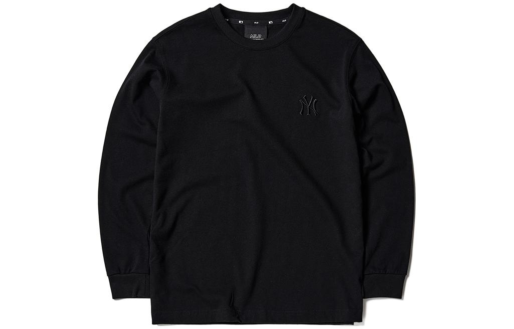 MLB Plain Black Unisex Loose-Fit Long-Sleeve Sweatshirt Casual Style 3atsl0114-50bks