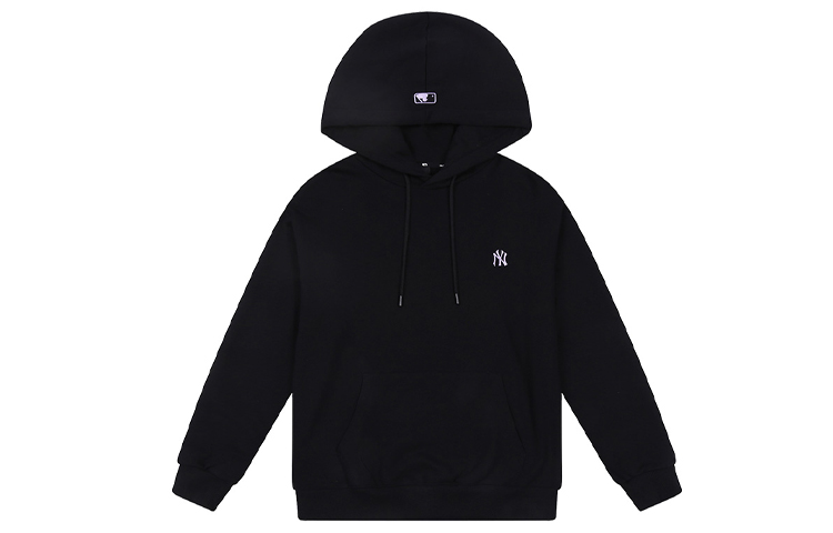 MLB Plain Fleece Pullover Sweatshirt with Embroidered Logo Unisex Black 31HD51061-50L