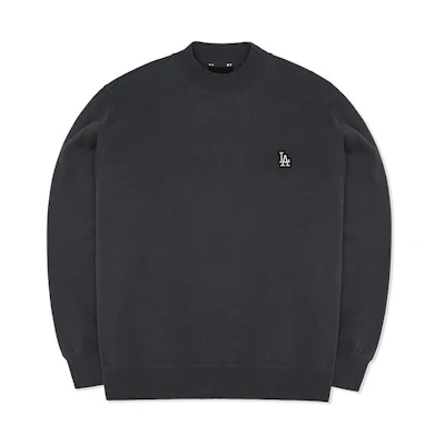 MLB Plain Logo Print Fleece Pullover Sweatshirt Unisex - Charcoal Grey 3AMTEC126-1