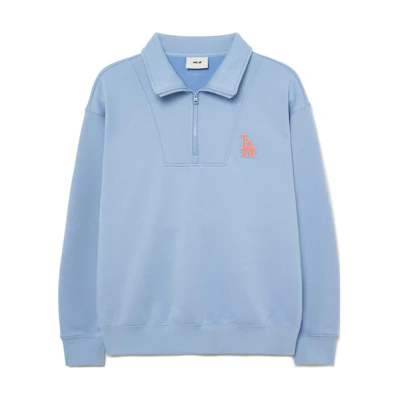 MLB Plain Polo Pullover Oversized Long Sleeve Sweatshirt Unisex Blue 3AMTB1536-07SBS