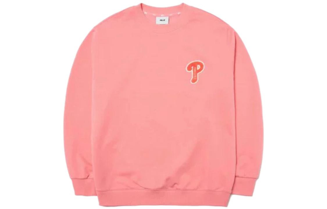 MLB Plain Print Crewneck Long Sleeve Sweatshirt Unisex - Orange Pink 3AMTB0214-10COS