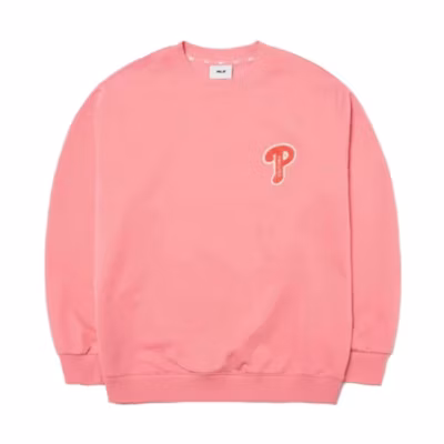 MLB Plain Print Crewneck Long Sleeve Sweatshirt Unisex - Orange Pink 3AMTB0214-10COS