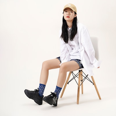 MLBプラットフォーム 厚底スニーカー (ブラック) 3ASHCM01N-50BKS Sizing MLBプラットフォーム 厚底スニーカー (ブラック) 3ASHCM01N-50BKS