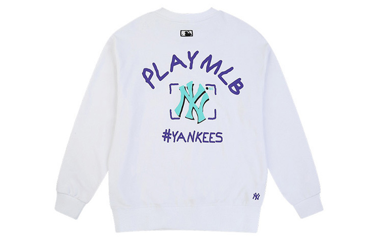 MLB Play Yankees Graffiti Vintage Sweatshirt Unisex White Long Sleeve 31MT07011-50W