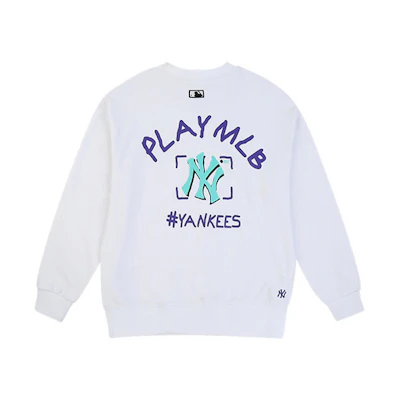 MLB Play Yankees Graffiti Vintage Sweatshirt Unisex White Long Sleeve 31MT07011-50W