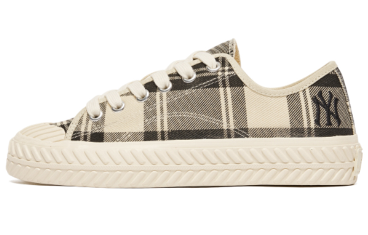 MLB Playball 'Checkerboard Beige' Low Top Canvas Sneakers