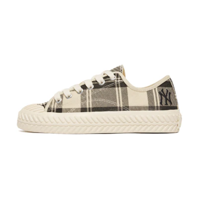 MLB Playball 'Checkerboard Beige' Low Top Canvas Sneakers