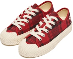 MLB Playball Check 格紋 低筒 帆布鞋 男女同款 紅色 Lookbook MLB Playball Check 格紋 低筒 帆布鞋 男女同款 紅色