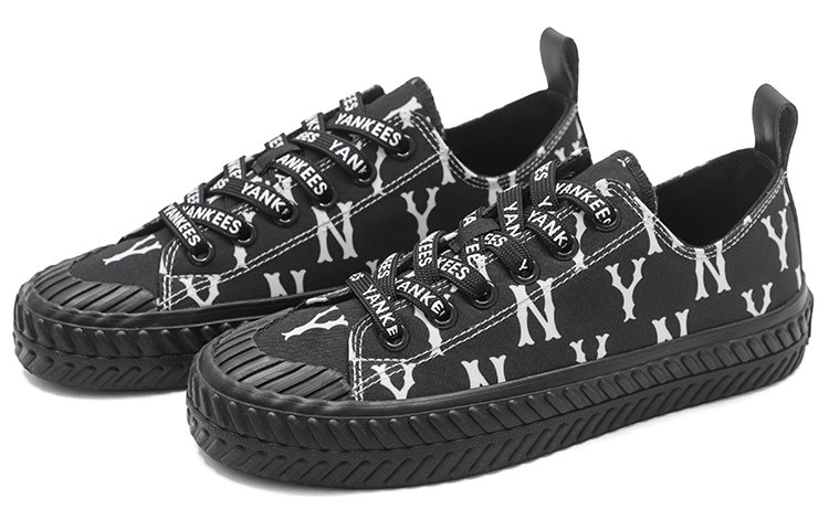 Lookbook MLB Playball Monogram 舒適 耐磨 低幫 帆布鞋 男女同款 黑色