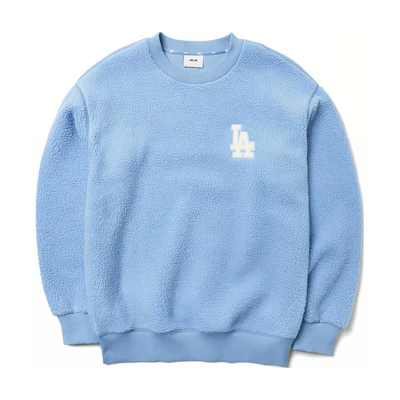 MLB Plush Loose Crewneck Sweatshirt Unisex - Light Blue 3AMTEC616