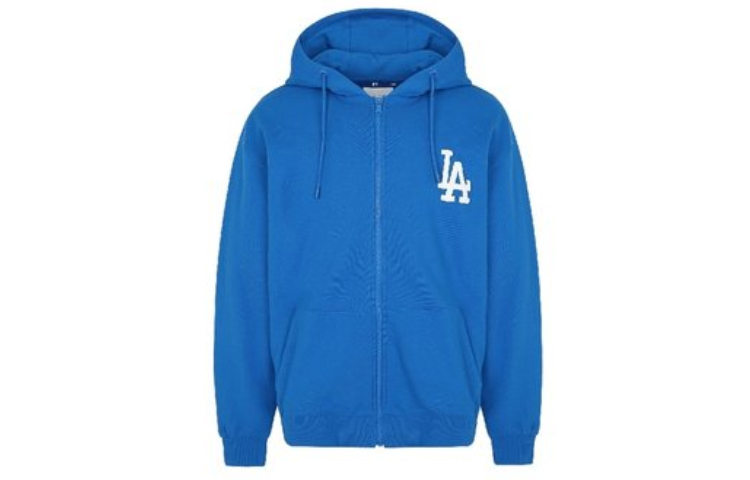 MLB Printed Logo Zipper Hoodie Jacket Unisex Blue 31TRCA931-07U