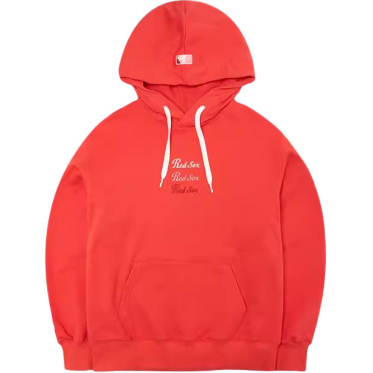 MLB Red Classic Pullover Hoodie Unisex Casual Loose Fit Long Sleeve 3AHDB0621-RED