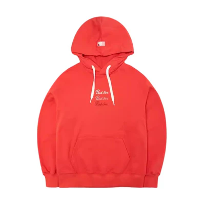 MLB Red Classic Pullover Hoodie Unisex Casual Loose Fit Long Sleeve 3AHDB0621-RED