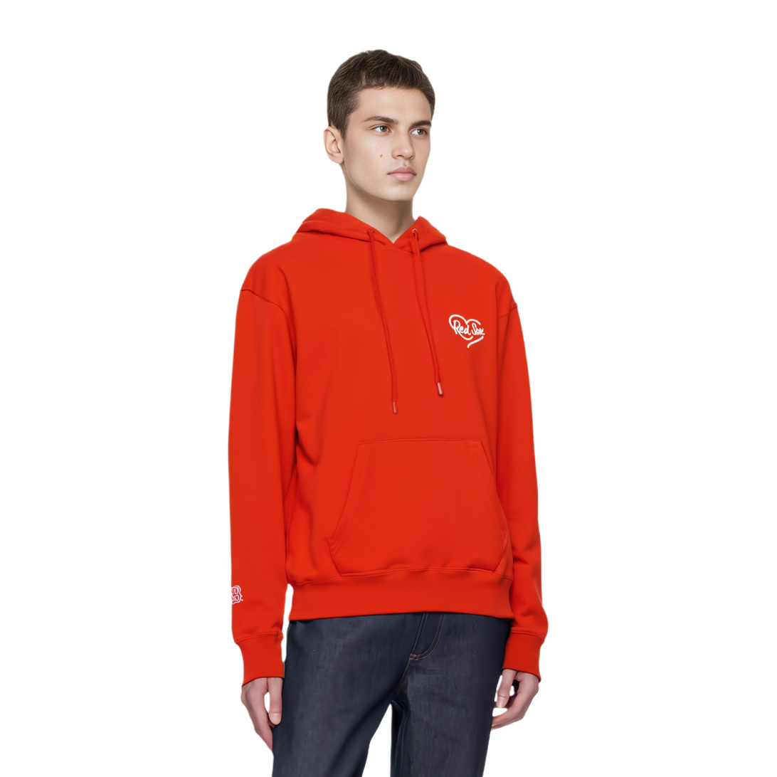Shop MLB 레드삭스 로고 풀오버 후디 - 보스턴 레드삭스 캐주얼 아웃도어 스포츠웨어 레드 3AHDH0144-43RDS