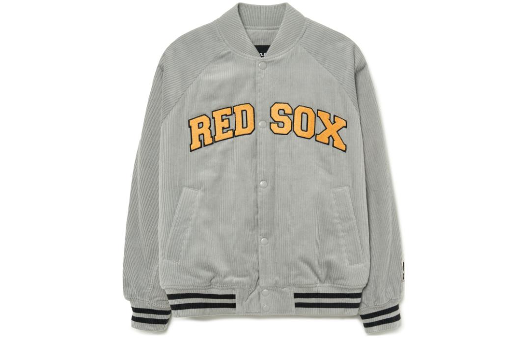 MLB Relaxed Fit Letter Print Gray Long-Sleeve Jacket 3AJPV1334-43GRL