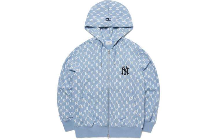 MLB Retro Monogram New York Yankees Full-Zip Hoodie Jacket Unisex Blue. 3ATRM0121-50BLL