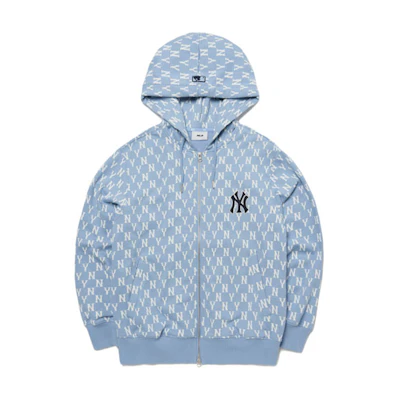 MLB Retro Monogram New York Yankees Full-Zip Hoodie Jacket Unisex Blue. 3ATRM0121-50BLL