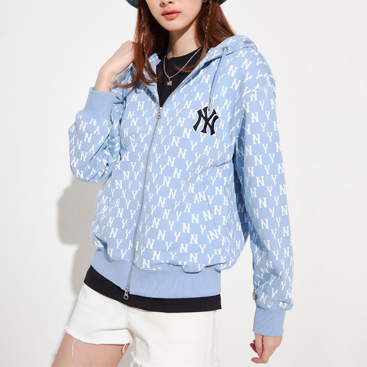 MLB Retro Monogram New York Yankees Full-Zip Hoodie Jacket Unisex Blue. 3ATRM0121-50BLL 圖 4