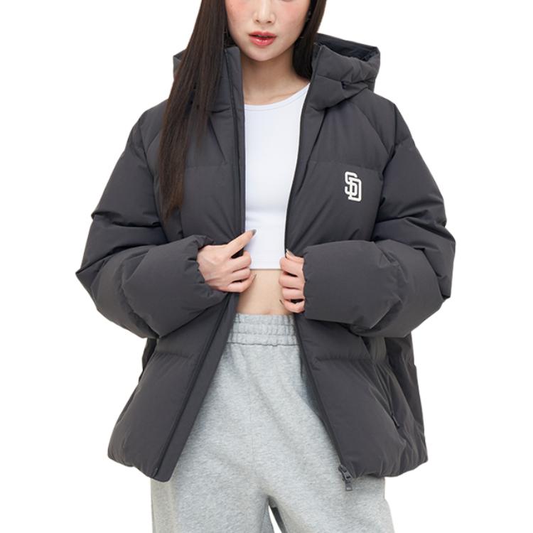 Lookbook MLB 聖地牙哥教士隊中性厚短款羽絨外套 - 炭灰色 3ADJB1146-13CGS