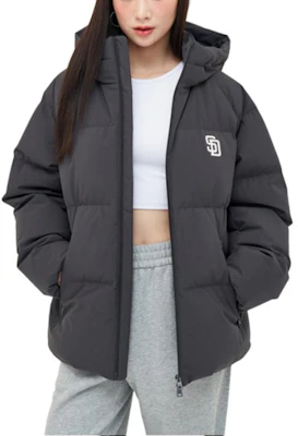MLB 聖地牙哥教士隊中性厚短款羽絨外套 - 炭灰色 3ADJB1146-13CGS Shop MLB 聖地牙哥教士隊中性厚短款羽絨外套 - 炭灰色 3ADJB1146-13CGS