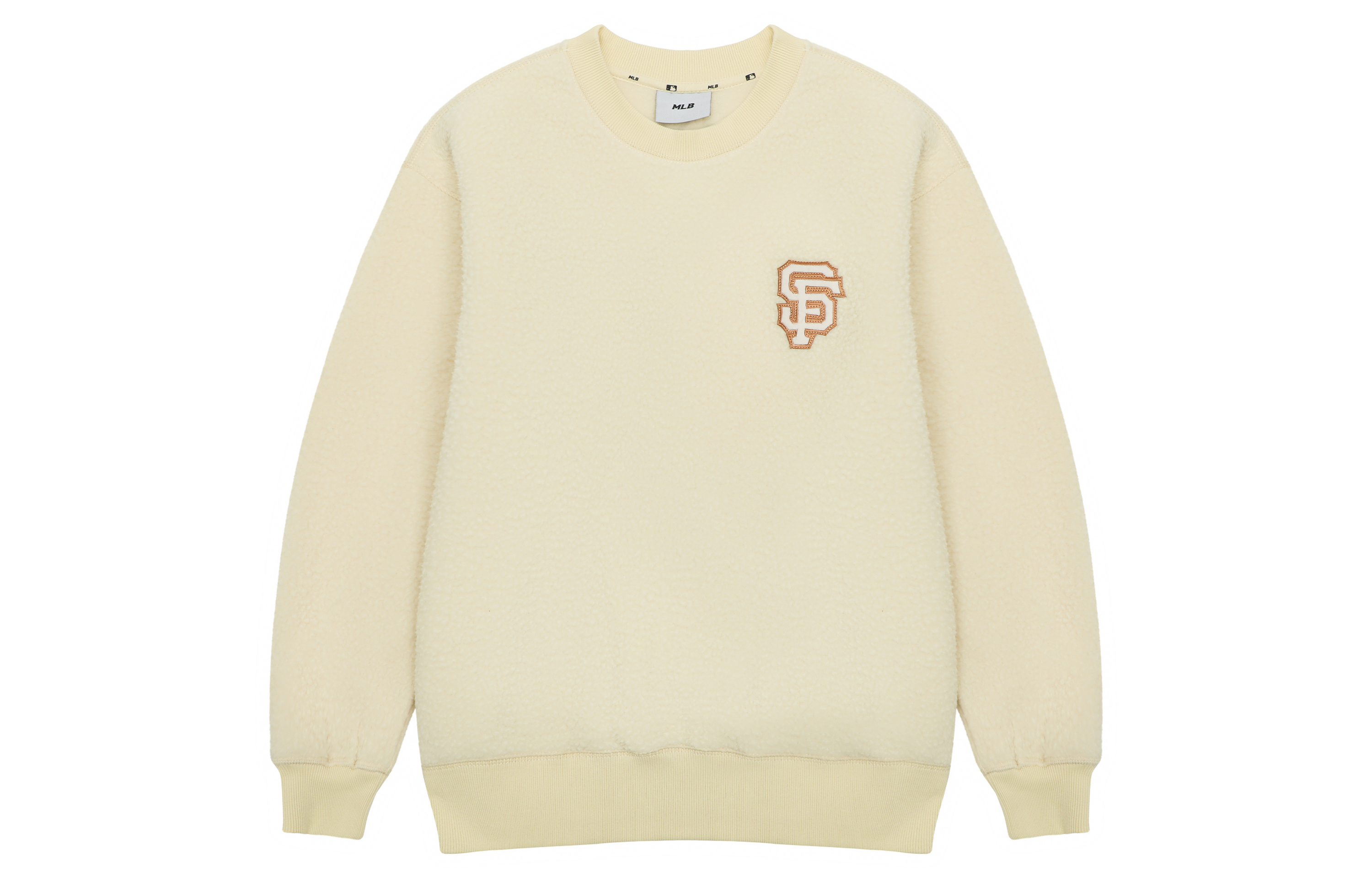 MLB San Francisco Giants Fleece Crewneck Sweatshirt Unisex Couple Light Yellow 3AMTB0726-14YEL
