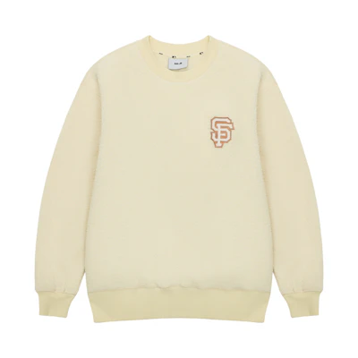 MLB San Francisco Giants Fleece Crewneck Sweatshirt Unisex Couple Light Yellow 3AMTB0726-14YEL
