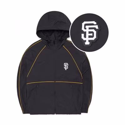 MLB San Francisco Giants Logo Windbreaker Hoodie Unisex - Black 3AWJB0521-14BKS