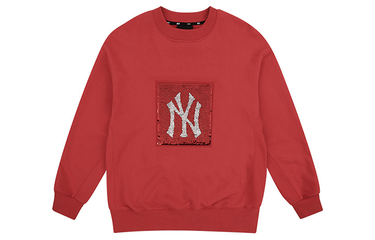 MLB Sequin Logo Print Sweatshirt Unisex Red 31MTW1941-50R